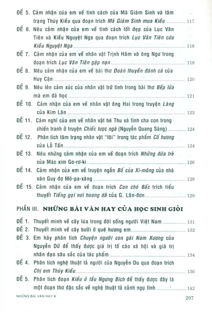 NHỮNG BÀI VĂN HAY LỚP 9 (Biên soạn theo chương trình GDPT mới)